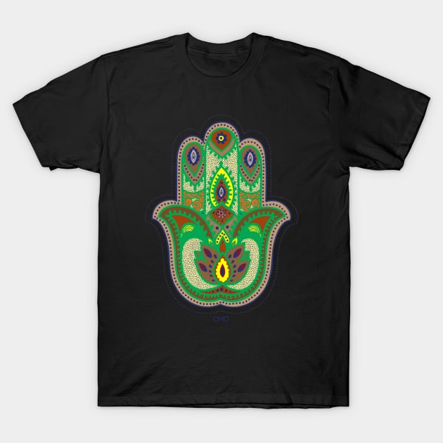 Spiritual Sacred Hand Of Fatima Pattern T-Shirt by Odd Hourz Creative